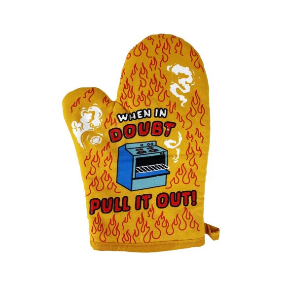Crazy Dog T-Shirts | "When In Doubt Pull It Out" Oven Mitt | NEW! - Picture 2 of 3